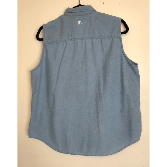 Vintage Champion Phoenix Mercury WNBA Denim Shirt XL Sleeveless Chambray Macau - Picture 6 of 16